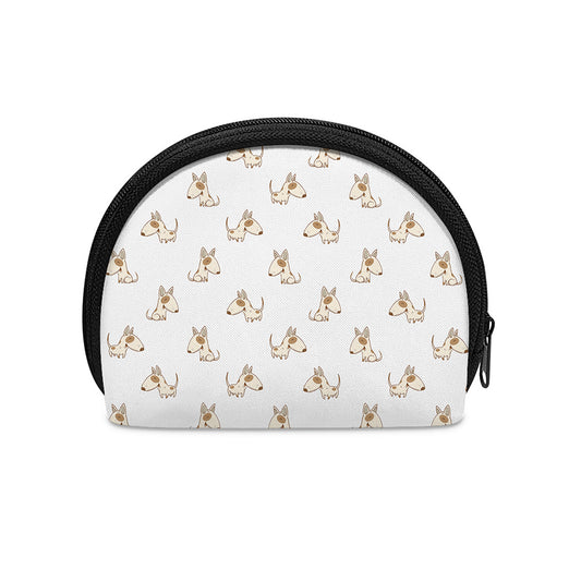Cartoon Bull Terrier Pattern Print Coin Purse