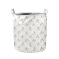 Cartoon Bull Terrier Pattern Print Collapsible Laundry Basket