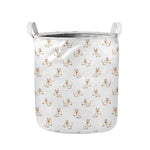 Cartoon Bull Terrier Pattern Print Collapsible Laundry Basket