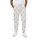 Cartoon Bull Terrier Pattern Print Cotton Pants