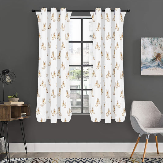 Cartoon Bull Terrier Pattern Print Curtain