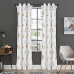 Cartoon Bull Terrier Pattern Print Curtain