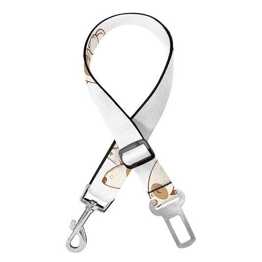 Cartoon Bull Terrier Pattern Print Dog Seat Belt
