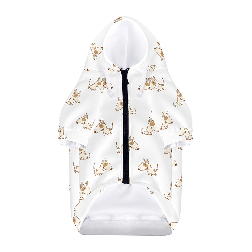 Cartoon Bull Terrier Pattern Print Dog Zip Up Hoodie