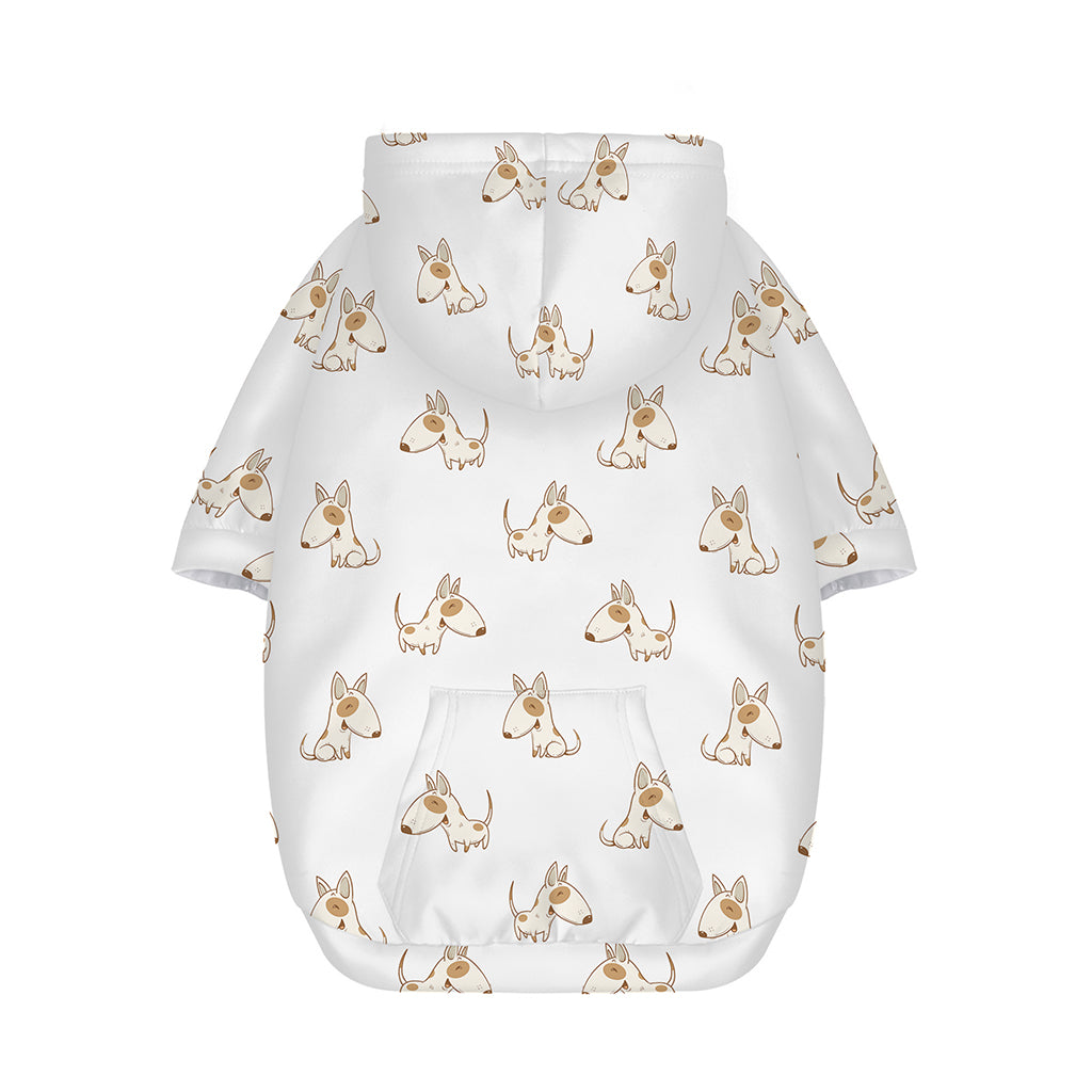 Cartoon Bull Terrier Pattern Print Dog Zip Up Hoodie