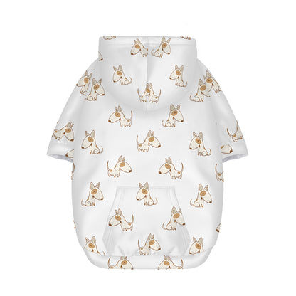 Cartoon Bull Terrier Pattern Print Dog Zip Up Hoodie