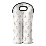 Cartoon Bull Terrier Pattern Print Double Neoprene Wine Tote