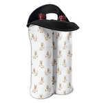 Cartoon Bull Terrier Pattern Print Double Neoprene Wine Tote