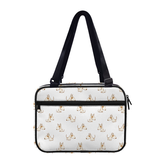 Cartoon Bull Terrier Pattern Print Double Strap Bible Bag