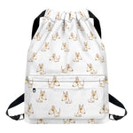 Cartoon Bull Terrier Pattern Print Drawstring Backpack