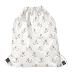 Cartoon Bull Terrier Pattern Print Drawstring Bag