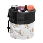 Cartoon Bull Terrier Pattern Print Drawstring Makeup Bag