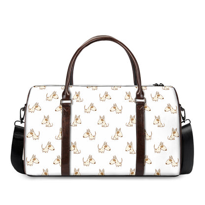 Cartoon Bull Terrier Pattern Print Duffle Bag