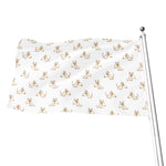 Cartoon Bull Terrier Pattern Print Flag