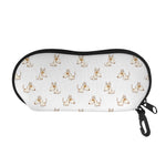Cartoon Bull Terrier Pattern Print Glasses Case