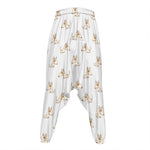 Cartoon Bull Terrier Pattern Print Hammer Pants