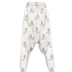 Cartoon Bull Terrier Pattern Print Hammer Pants