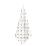 Cartoon Bull Terrier Pattern Print Hand Towel