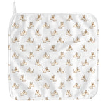 Cartoon Bull Terrier Pattern Print Hand Towel