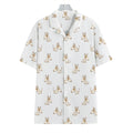 Cartoon Bull Terrier Pattern Print Hawaiian Shirt