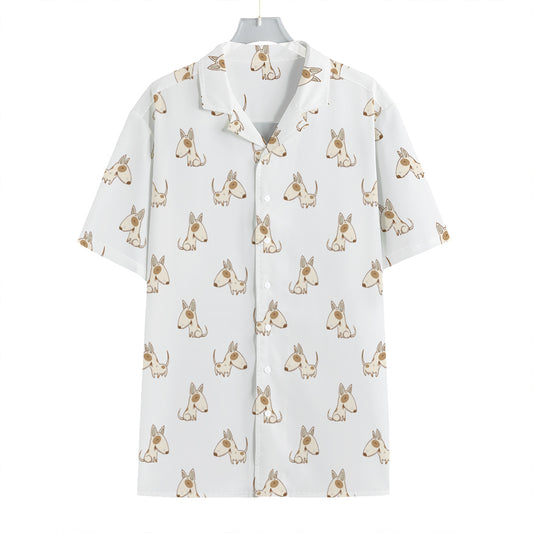 Cartoon Bull Terrier Pattern Print Hawaiian Shirt