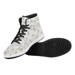 Cartoon Bull Terrier Pattern Print High Top Leather Sneakers
