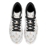 Cartoon Bull Terrier Pattern Print High Top Leather Sneakers