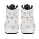 Cartoon Bull Terrier Pattern Print High Top Leather Sneakers