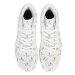 Cartoon Bull Terrier Pattern Print High Top Leather Sneakers