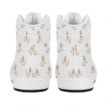 Cartoon Bull Terrier Pattern Print High Top Leather Sneakers