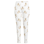 Cartoon Bull Terrier Pattern Print High-Waisted Pocket Leggings