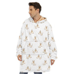 Cartoon Bull Terrier Pattern Print Hoodie Blanket
