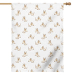 Cartoon Bull Terrier Pattern Print House Flag