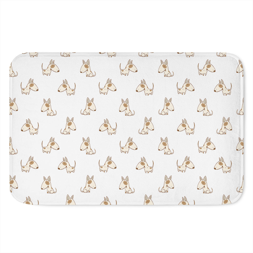 Cartoon Bull Terrier Pattern Print Indoor Door Mat