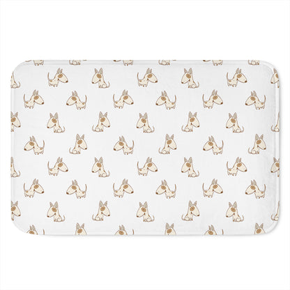 Cartoon Bull Terrier Pattern Print Indoor Door Mat