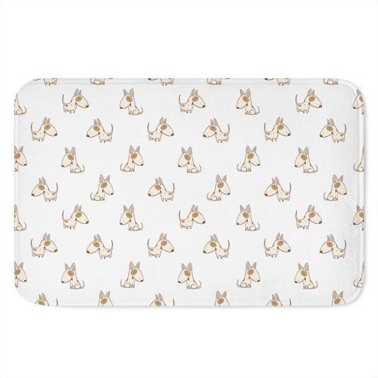 Cartoon Bull Terrier Pattern Print Indoor Door Mat