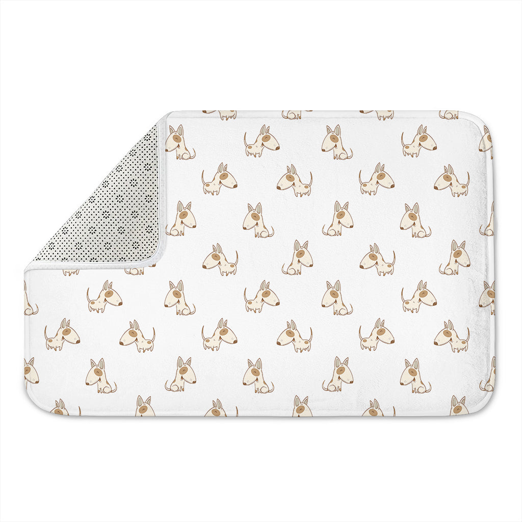 Cartoon Bull Terrier Pattern Print Indoor Door Mat