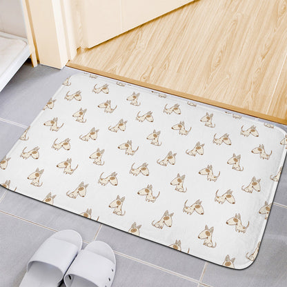 Cartoon Bull Terrier Pattern Print Indoor Door Mat