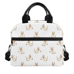 Cartoon Bull Terrier Pattern Print Insulated Lunch Bag