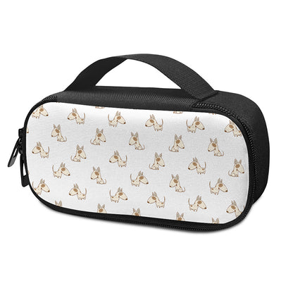 Cartoon Bull Terrier Pattern Print Insulin Cooler Travel Case