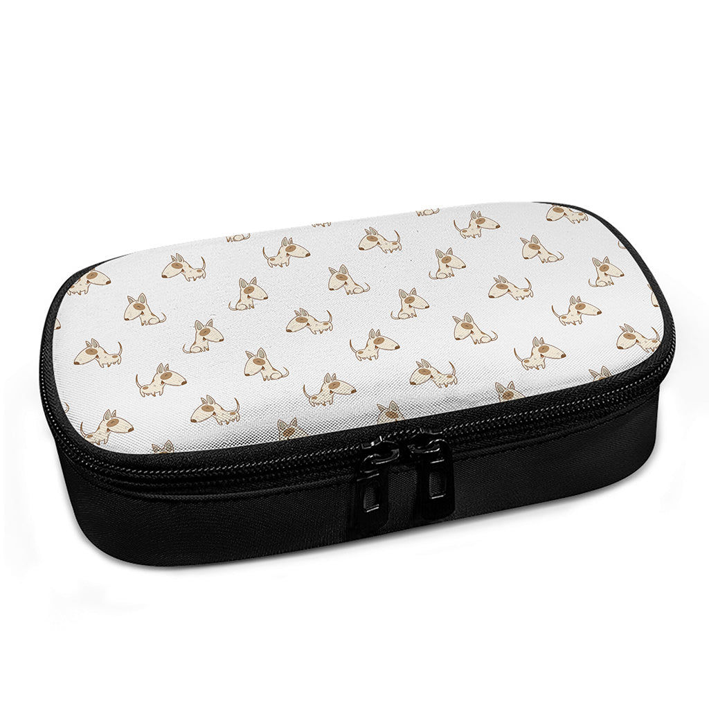 Cartoon Bull Terrier Pattern Print Insulin Cooler Travel Case