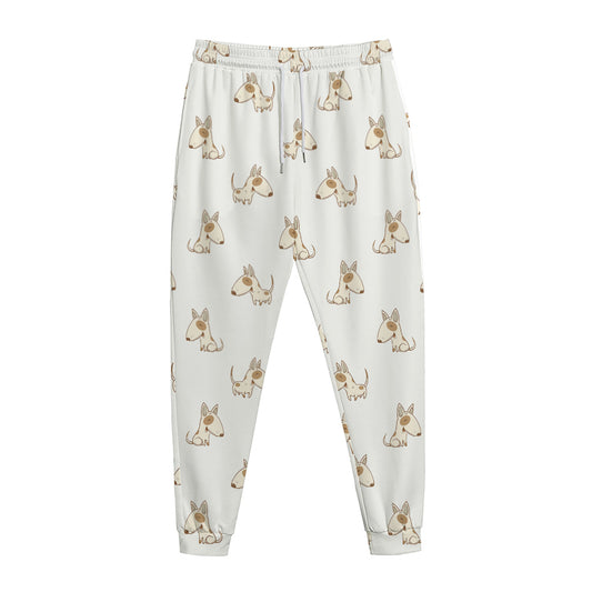 Cartoon Bull Terrier Pattern Print Jogger Pants