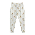 Cartoon Bull Terrier Pattern Print Jogger Pants