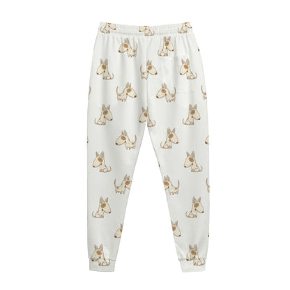 Cartoon Bull Terrier Pattern Print Jogger Pants