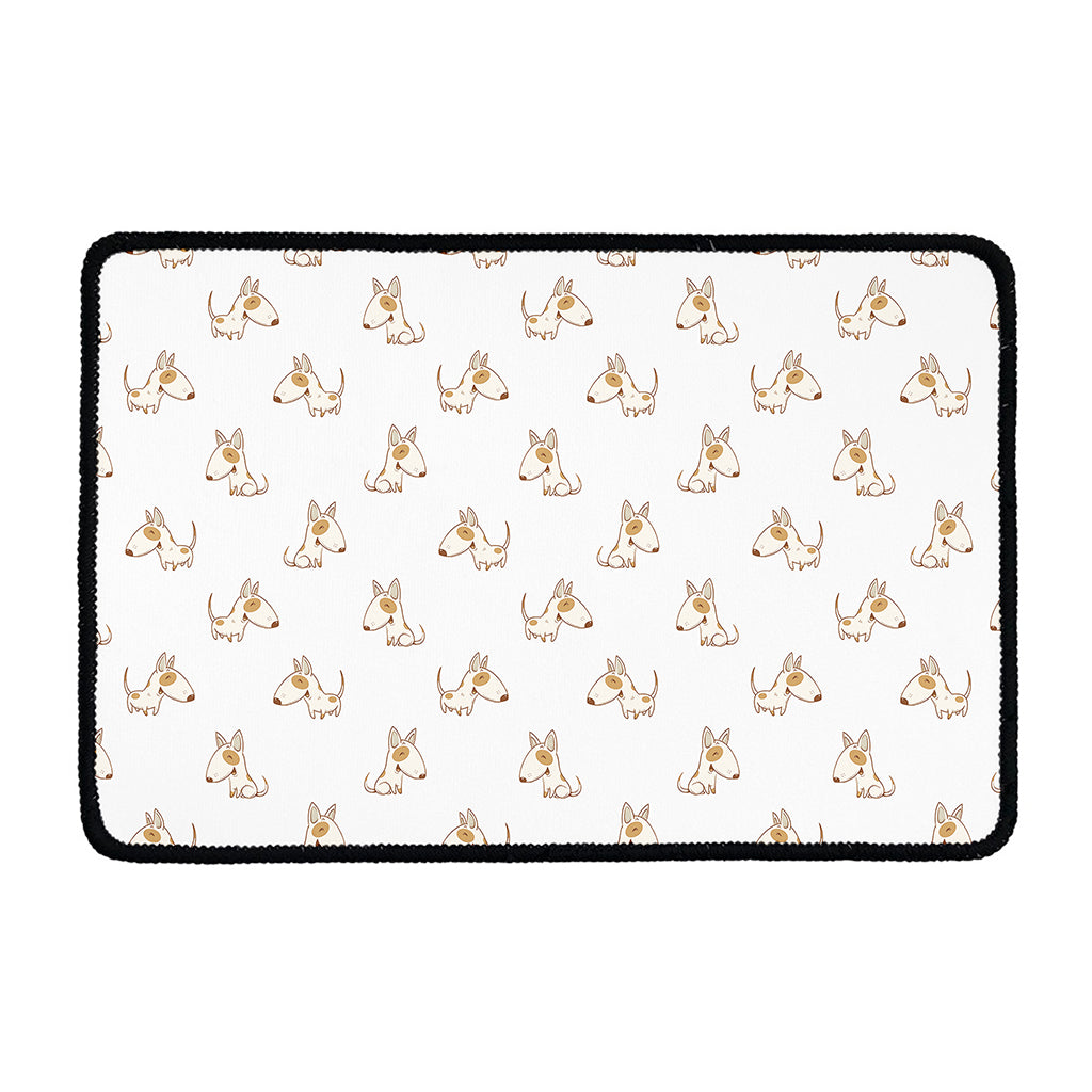 Cartoon Bull Terrier Pattern Print Kitchen Mat