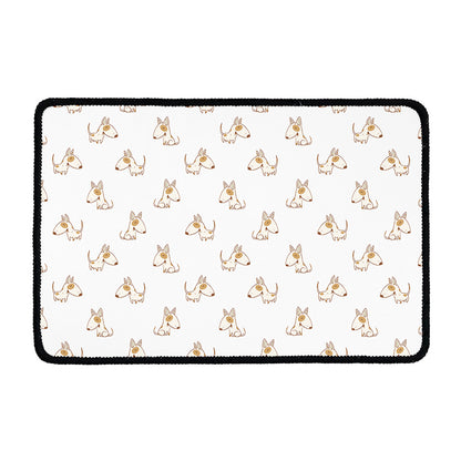 Cartoon Bull Terrier Pattern Print Kitchen Mat