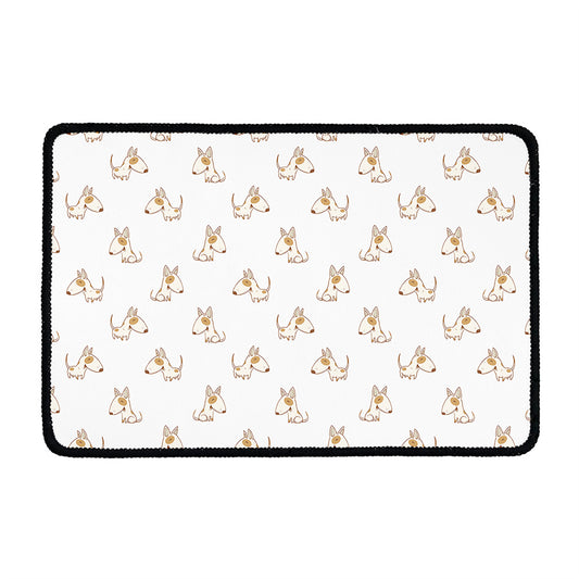 Cartoon Bull Terrier Pattern Print Kitchen Mat