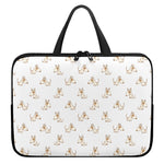 Cartoon Bull Terrier Pattern Print Laptop Sleeve With Handle
