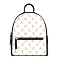 Cartoon Bull Terrier Pattern Print Leather Backpack