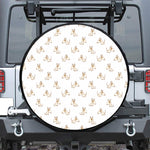 Cartoon Bull Terrier Pattern Print Leather Spare Tire Cover